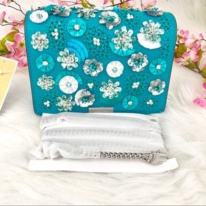 MICHAEL KORS Floral Sequined Leather Clutch